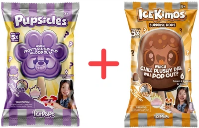 Набор мягких игрушек-сюрпризов Ice Pops с формой для мороженого Pupsicles Милые собачки + Ice Kimos Забавные ледяные друзья (584858374_584858377)