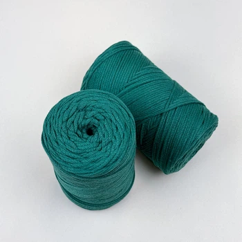 Шнур плетений YarnArt macrame cotton 2мм темно-бірюзовий (№783)