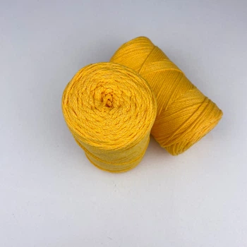 Шнур плетений YarnArt macrame cotton 2мм жовтий (№764)