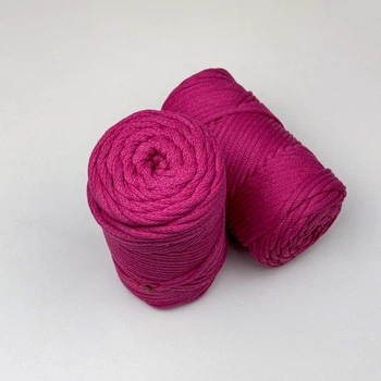 Шнур плетений YarnArt macrame cord фуксія 3мм (№771)