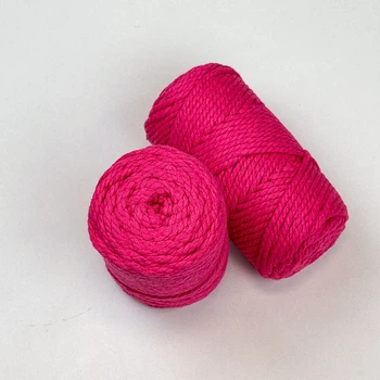 Шнур кручений YarnArt macrame rope 3мм яскраво-рожевий 250г (№803)