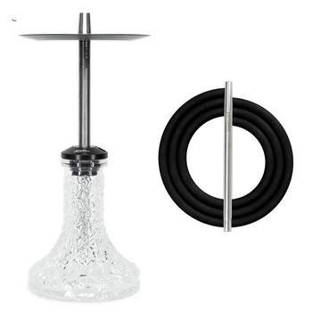 Кальян Storm Mini Cristal Glass Clear 41см на уплотнителе из нержавеющей стали с кристалической колбой
