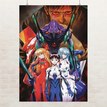 Постер Евангелион, главные персонажи, Neon Genesis Evangelion, аниме, A3 42×30 см (id4088)