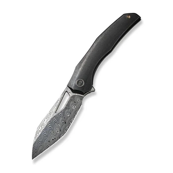 Ніж складаний туристичний WE Knife Ignio Mystery Box Ignio Mystery Box, (8.39 см) Damasteel (Hakkapella) / 6AL4V Titanium чорний