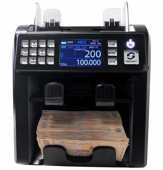 Мультивалютный сортировщик банкнот MULTI COUNTER PRO 952A — Профессиональный счётчик купюр с Детекцией номинала, Проверкой валют на подлинность, Скоростной аппарат для пересчёта и Сортировки денег, Современный детектор банкнот UV/MG/IR