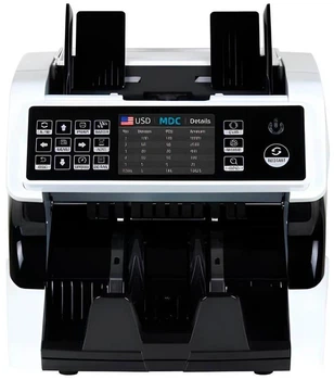 Мультивалютная счётная машинка Bill Counter AL-920 — Профессиональный сортировщик валют и Счётчик банкнот с Распознаванием номинала, Детекцией подлинности купюр UV/MG/IR, Скоростной аппарат для пересчёта наличных