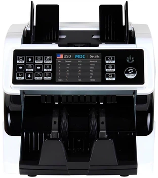 Сортировщик купюр UKC Bill Counter 920 мультивалютный счетчик банкнот с УФ и МГ детекцией и определением номинала, Скоростной счётчик денег с автоматическим стартом подсчёта