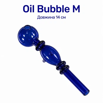 Скляна трубка для куріння Oil Bubble M Blue