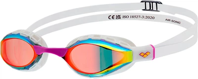 Очки для плавания Arena Air Sonic Mirror 011004-140 Orange-White (3468337768487)