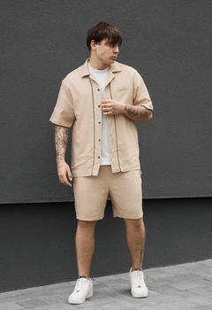 Літній комплект сорочка + шорти Staff yah beige XS беж