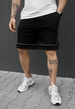 Шорты Мужские Стаф Черно-зеленые Трикотажные Спортивные Staff Ry Black & Green M (391533)