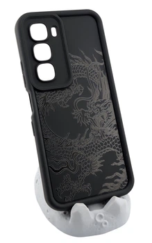 Чехол Shock Case Print для Infinix Hot 60i (X6728) бампер силиконовый черный рисунок Дракон