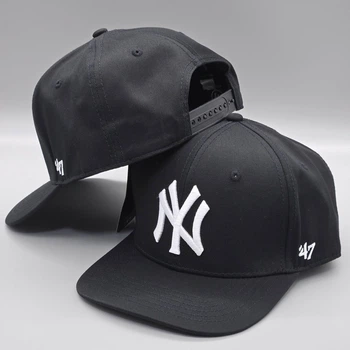 Кепка с прямым козырьком снепбек snapback NY 47 New York Черный с белым