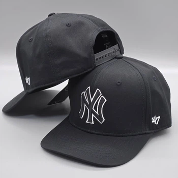 Кепка с прямым козырьком снепбек snapback NY 47 New York Черно-белый