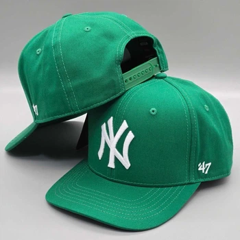 Кепка с прямым козырьком снепбек snapback NY 47 New York Зеленый с белым