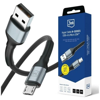 Кабель 3mk Hyper Cable N-Series USB-A to MicroUSB QC 3.0 5V/2A 10W Black (5903108739177)