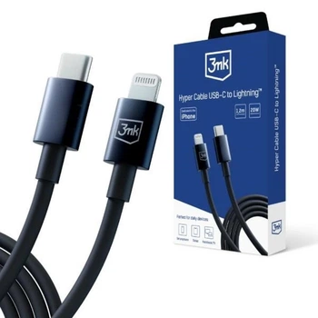 Кабель 3mk Hyper Cable USB-C - Lightning 20W 1.2m Black (5903108541206)