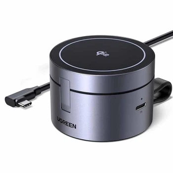 Беспроводная зарядка Ugreen W712 3in1 25W USB-C Black with MagSafe (65148)