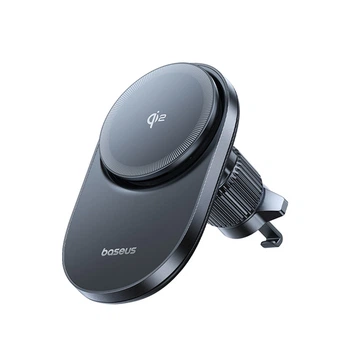 Автодержатель Baseus PrimeTrip VC1 Pro с беспроводной зарядкой Qi2 на дефлектор Black (6932172685973)