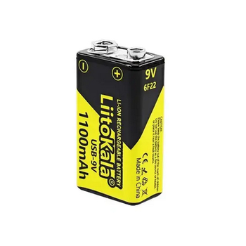 Акумулятор Крона LiitoKala USB-9V чорний 1100 мАг Type-C заряджання літій-іонний (USB-9V)