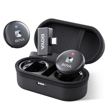 Петличный микрофон 2 шт BOYA Omic-U black (USB Type-C) для iPhone, с зарядным кейсом, беспроводной (77750017)