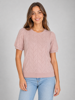 Футболка женская вязаная one size коричневая (N1002)