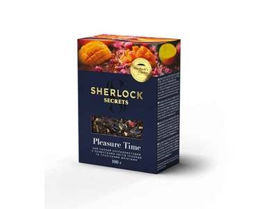 Чай фасований фруктовий та трав`яний SHERLOCK SECRETS 100г «Pleasure Time» байховий крупнолистовий ароматизований