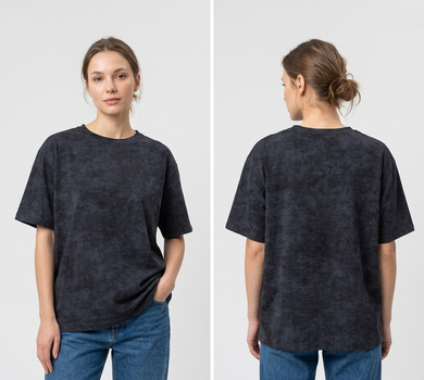Модная женская футболка градиентная черная (N1569) one size