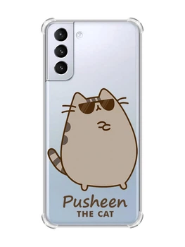 Чехол с утолщёнными углами на Samsung Galaxy S21 (G991) Пушин кот (принт 424)