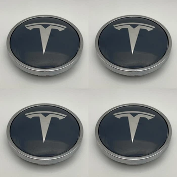 Колпачки заглушки TESLA тесла 60 мм 56 мм серые заглушки в диски