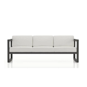 Диван металлический в стиле Лофт Loftaro Sofa Dim Steel 105 Белый 200 × 70 × 80 см