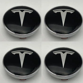 Колпачки с логотипом TESLA 63 мм 59 мм черные заглушки в диски тесла