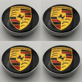 Колпачки Porsche 60 мм 56 мм черные порше заглушки в диски