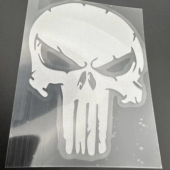 Наклейка Punisher карач череп пунішер рефлективна світловідбивна skull 100 мм