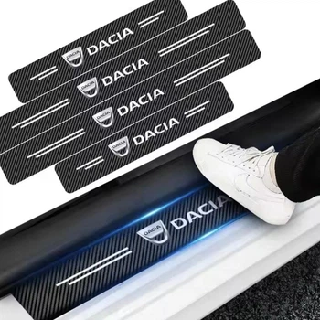 Защитная пленка накладка на пороги дачиа Dacia Черный Карбон наклейки светоотражающие надписи