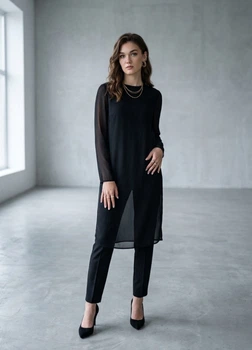 Лонгслив туника с удлиненной спинкой Zara 17951 XS (на укр 42-44)