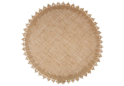 Сервировочная салфетка BonaDi Boho Round льняная 38 см (445-204)