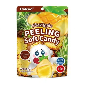 Конфеты со съедобной кожурой Cokoc Peeling Soft Candy Pineapple 75 г - жевательные конфеты со вкусом ананаса (53809)