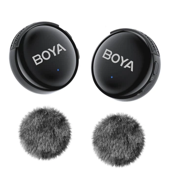 Петличный микрофон 2 шт BOYA Boyalink 3-03 2025 (Type-C+Lightning+3,5 mm mini jack) для iPhone/ Android/видеокамеры, беспроводной (77750053)