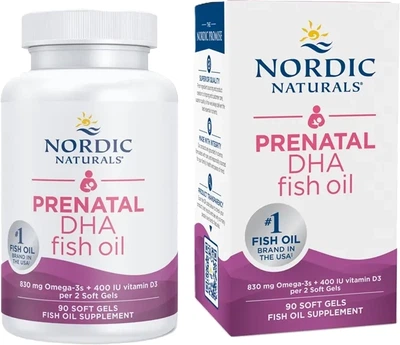 DHA prenatalne Nordic Naturals Prenatal DHA 830 mg + 400 IU D3 90 kapsułek miękkich Bezsmakowe (768990891144)