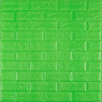 3D панель самоклеюча Sticker Wall 700х770х5мм цегла Зелений (013-5) SW-00000149