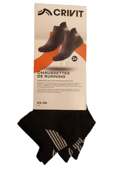 Мужские спортивные носки Chaussettes De Running Crivit 43-46р черные 2 пары