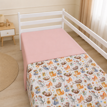 Простынь MirSon Полуторная 150х220 см 22-1475 Kitty Blossom Сатин (2200013355007)