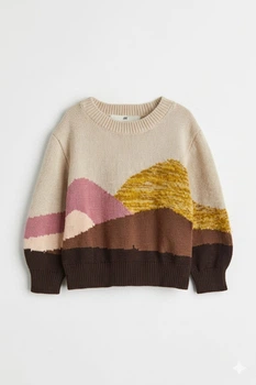 Джемпер бавовняний для дівчинки H&M 1093921 110-116 см (4-6 years) Різнобарвний