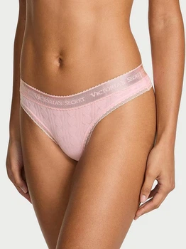 Трусики танга женские хлопкрвые Victoria's Secret 27184704 XL Розовые (285167786285)
