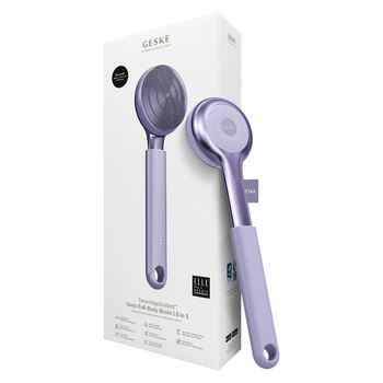 Ультразвукова щітка для всього тіла GESKE Sonic Full-Body Brush & Intensive Exfoliator 8в1 пурпурна