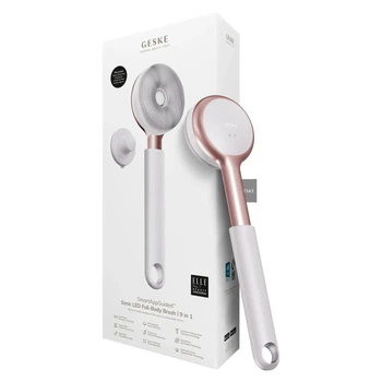 Ультразвукова світлодіодна щітка для всього тіла GESKE Sonic LED Full-Body Brush & Intensive Exfoliator 9в1 перлинна