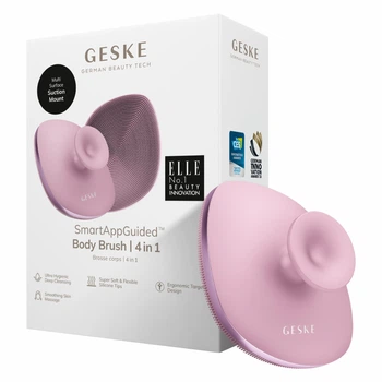 Щетка для тела GESKE Body Brush 4в1 розовая с окантовкой