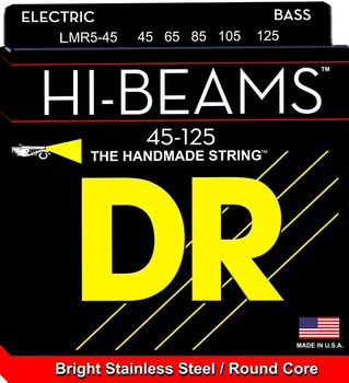 Струны для бас-гитары DR LMR5-45 Hi-Beam Stainless Steel 5 String X-Long Medium 45/125