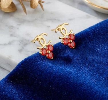 Позолоченные серьги No Brand 647 с кристаллами